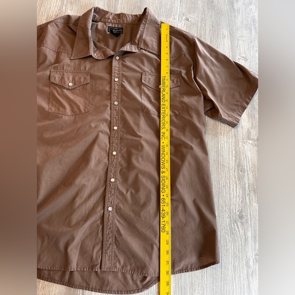 High Noon Pearl Snap Shirt Mens 3X Brown Western Short Sleeve Cowboy Cut Pockets - Picture 8 of 10
